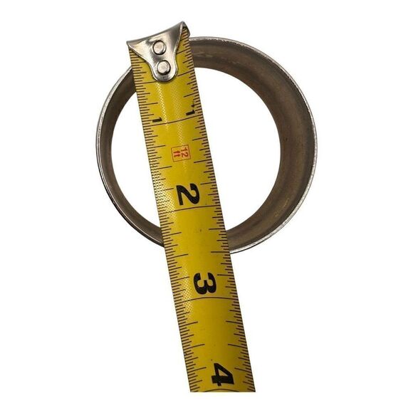 Silver bangle bracelet  approx 1 inch wide and 2.5 inches in diameter - Picture 6 of 8